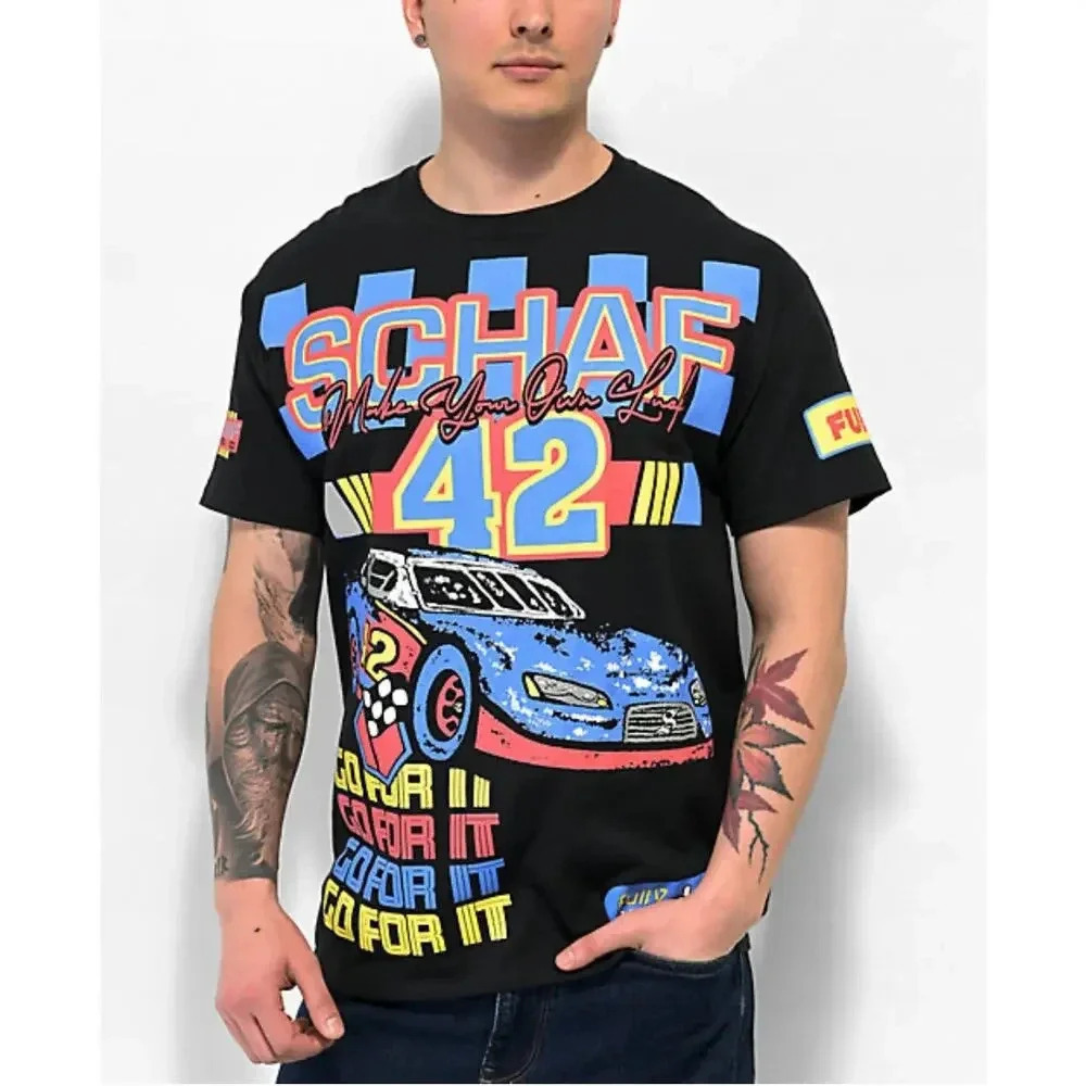 Schaf Racing Co. Men’s Make Your Own Luck Graphic Tee Cars Sz XL NWOT